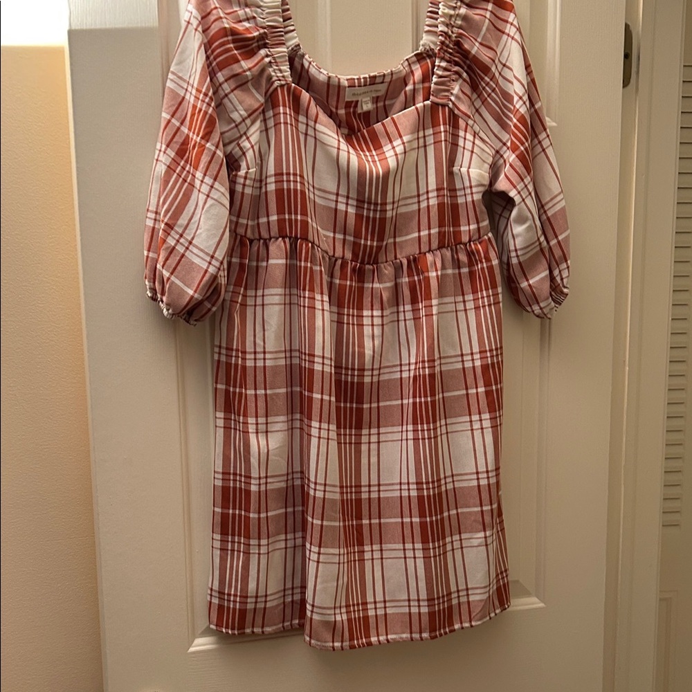 Red and White Plaid Dress
